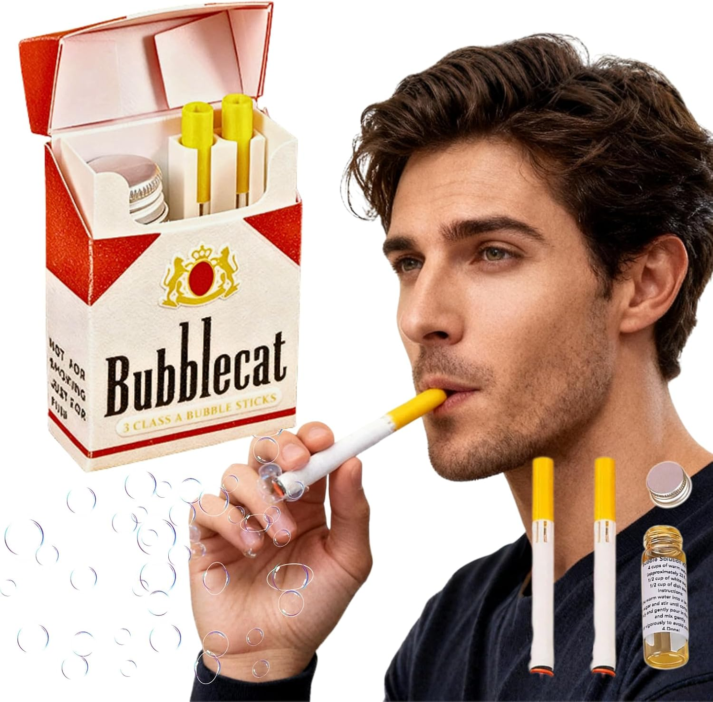 Bubble blowing cigarettes